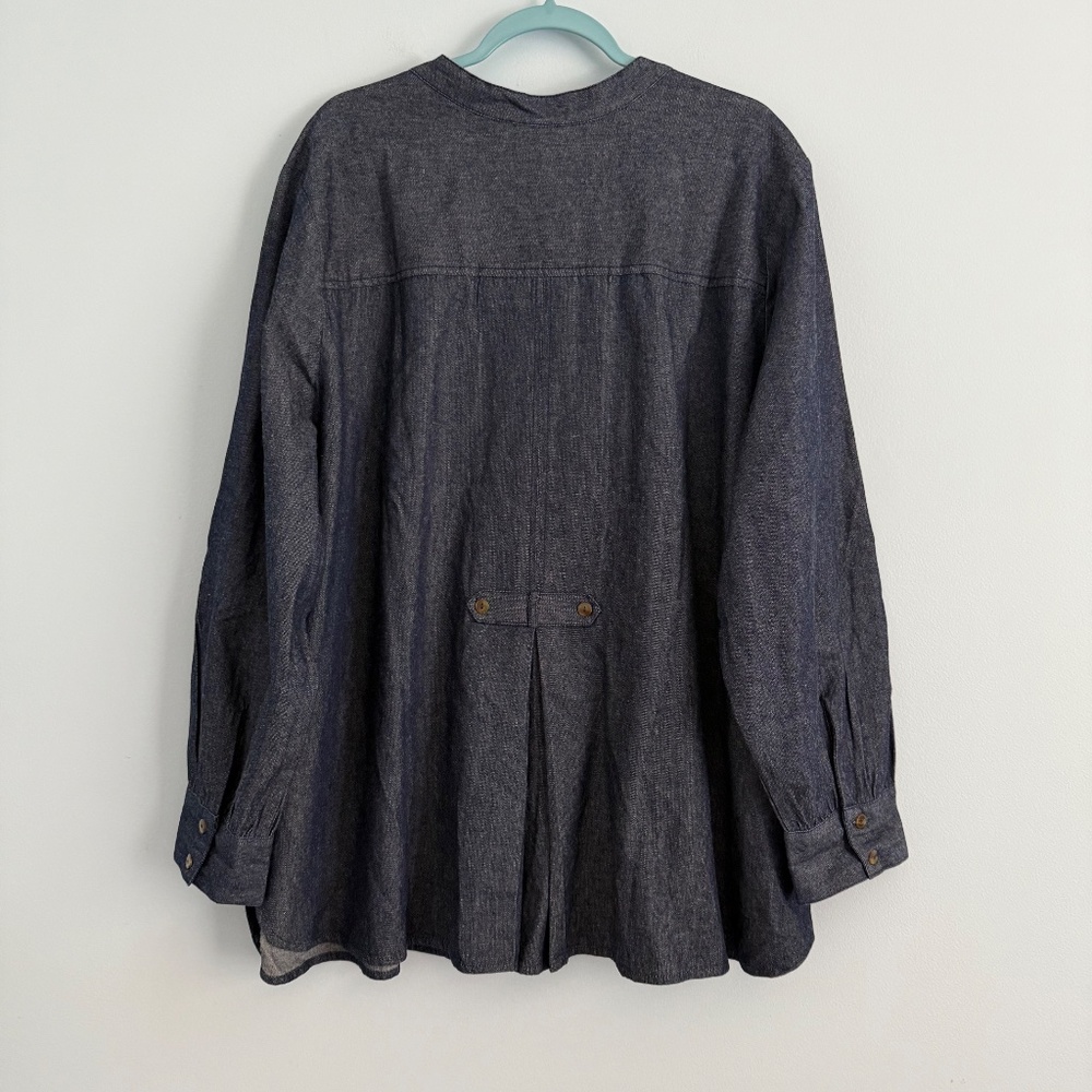 ROAMAN'S® Women’s Plus Long Sleeve Denim Cotton Beaded Blouse Size 26 W - Picture 5 of 10